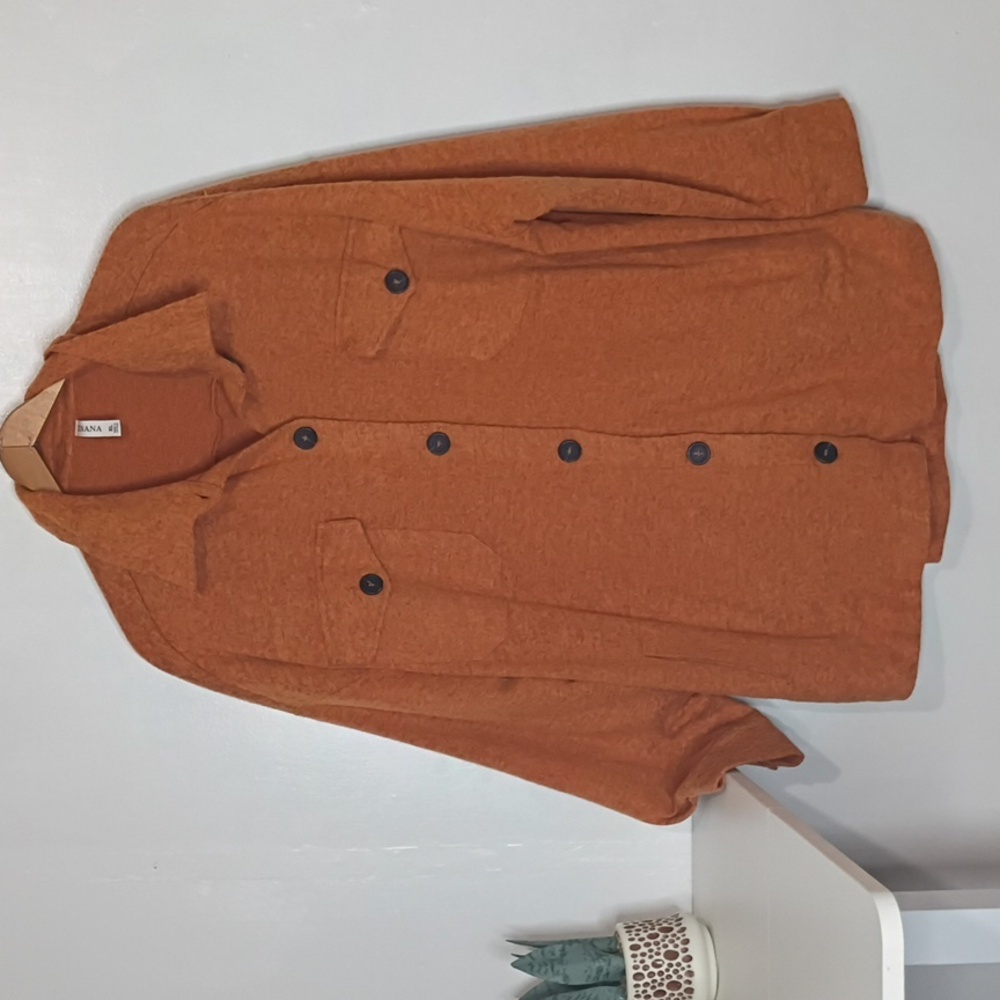 Zenena Women’s XL Jacket Cost  Rustic Orange Jacket Button-Up  Pockets - Picture 13 of 14